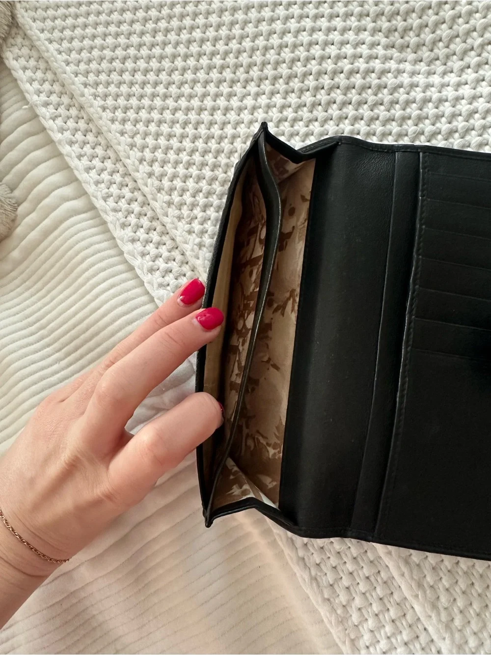 Dior D Charm Black Leather Wallet - Designer Style